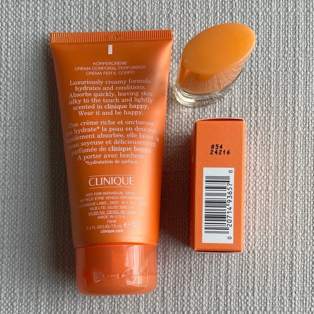 Clinique Happy Body Cream and fragrance travel set